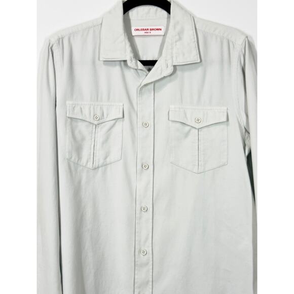 ORLEBAR BROWN White Giles Corduroy Collared Button Up Casual Preppy Men's Small - Picture 1 of 12